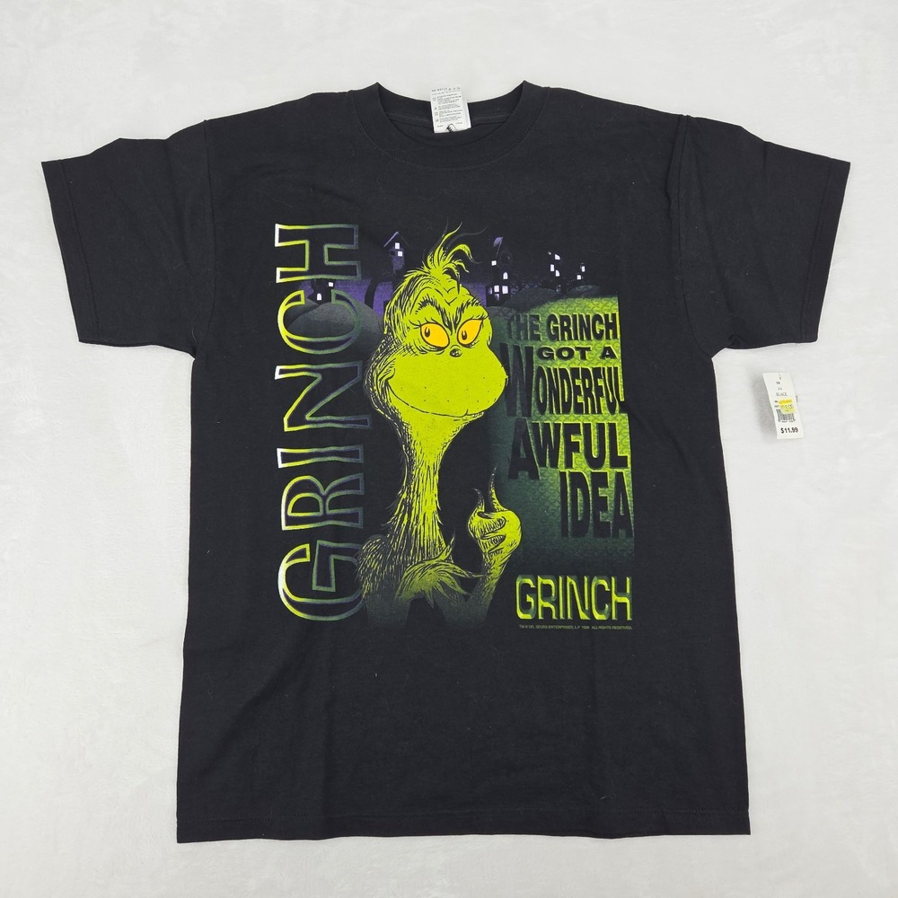 VTG 1999 Suess Wear "Grinch Got A Wonderful Awful Idea" Shirt Sz Lg NWT New Look